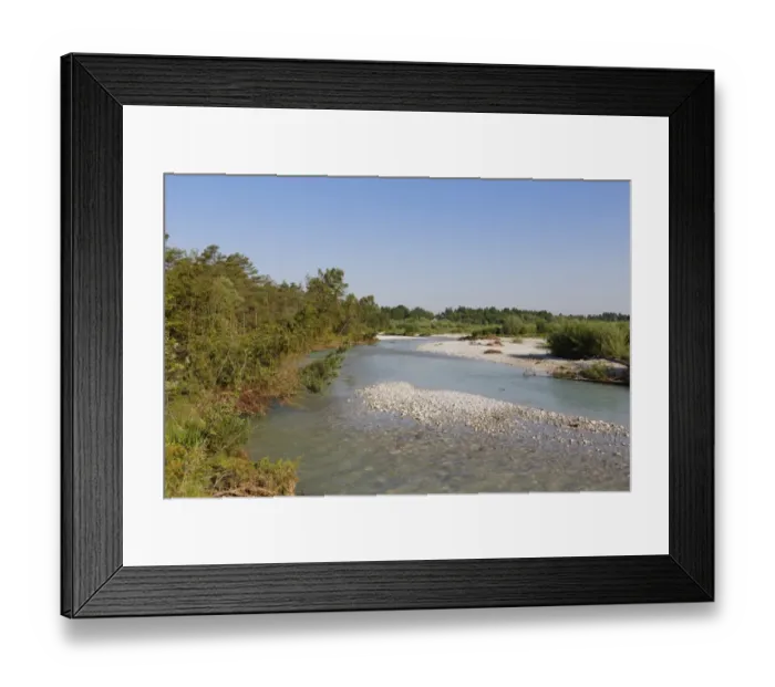 Framed Print : Isar River, Isar floodplains, Geretsried, Upper Bavaria, Bavaria, Germany