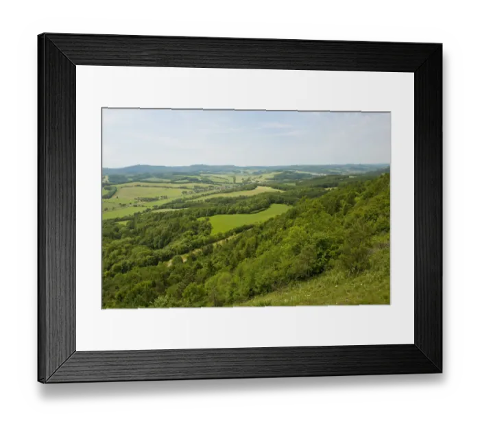 Framed Print : View from Mt Grosser Horselberg towards the Thuringian Forest, near Eisenach, Thuringia, Germany