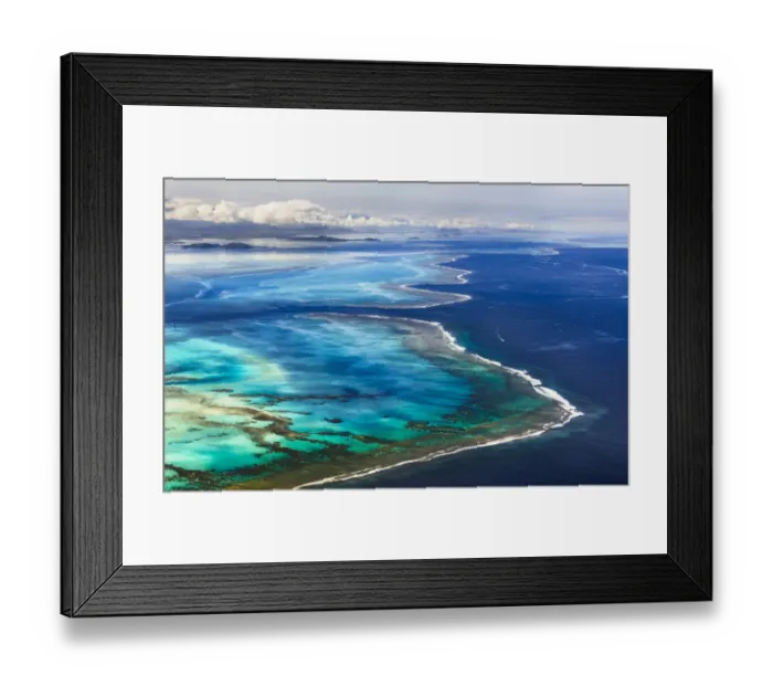 Framed Print : Barrier of the coral reef of Grande Terre, New Caledonia