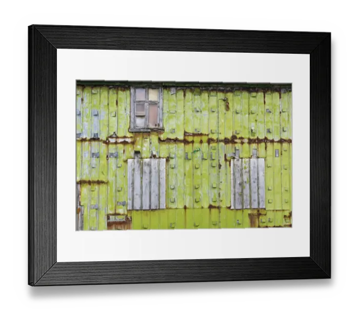Framed Print : Rusty, light green metal wall, Denmark Framed Print : Rusty, light green metal wall, Denmark