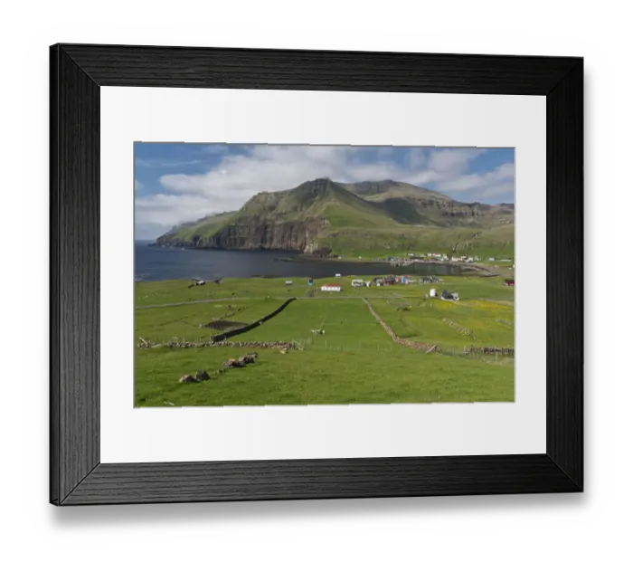 Framed Print : The village of Famjin, west coast of Suouroy, Faroe Islands, Denmark Framed Print : The village of Famjin, west coast of Suouroy, Faroe Islands, Denmark