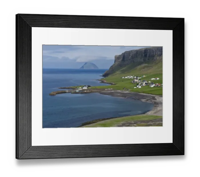 Framed Print : The Hvalba settlement, Hvalbiarfjorour, the uninhabited island of Litla Dimun at the back, Suouroy, Faroe Islands, Denmark Framed Print : The Hvalba settlement, Hvalbiarfjorour, the uninhabited island of Litla Dimun at the back, Suouroy, Faroe Islands, Denmark