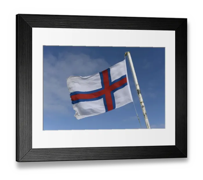 Framed Print : Flag of the Faroe Islands, Faroe Islands, Denmark