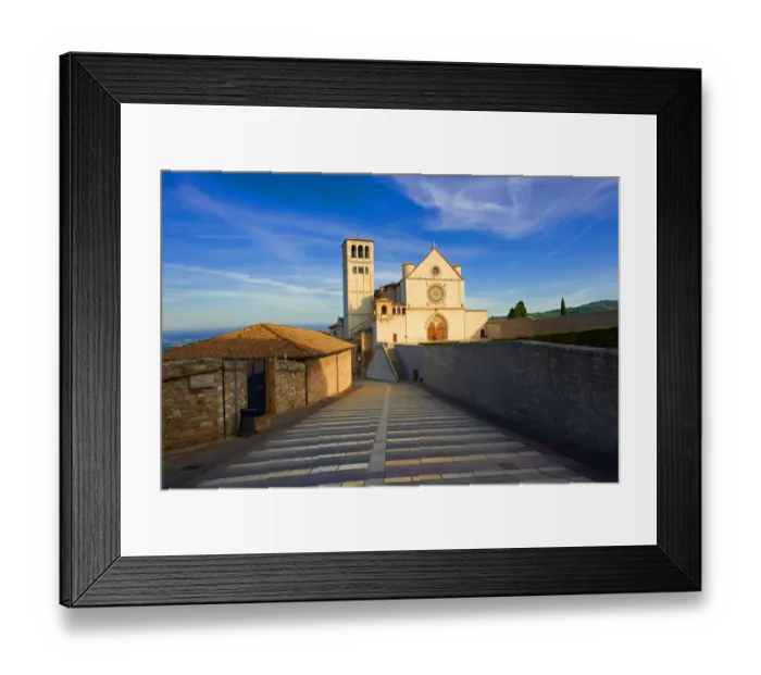 Framed Print : The Papal Basilica of St Francis of Assisi, Basilica Papale di San Francesco, Assisi, Umbria, Italy Framed Print : The Papal Basilica of St Francis of Assisi, Basilica Papale di San Francesco, Assisi, Umbria, Italy