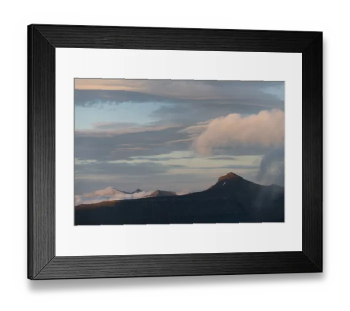 Framed Print : Mountain landscape in the evening light with a cloudy sky, Slaettaratindur, Eysturoy, Faroe Islands, Denmark Framed Print : Mountain landscape in the evening light with a cloudy sky, Slaettaratindur, Eysturoy, Faroe Islands, Denmark