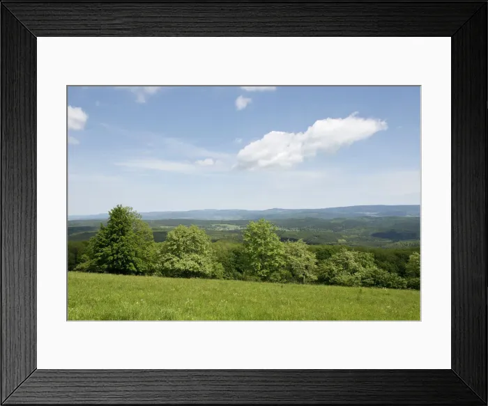 Framed Print : View from Mt Dolmar of the Thuringian Forest, Thuringia, Germany