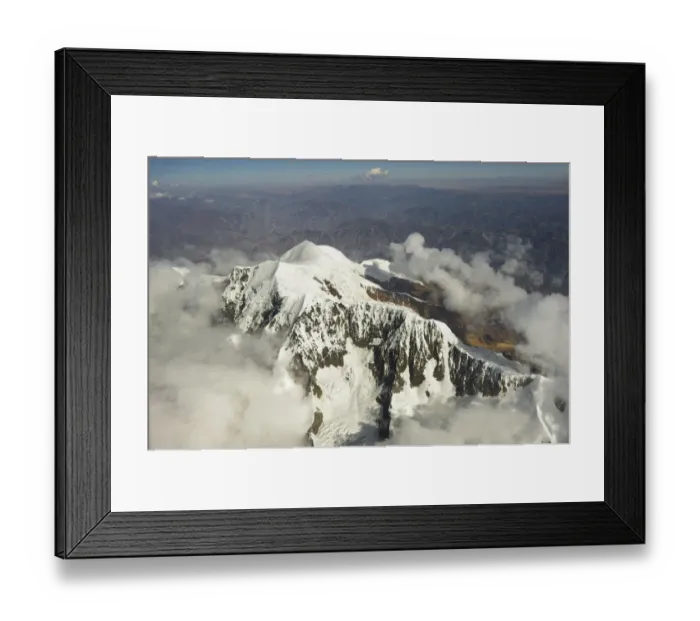 Framed Print : Peak of the Illimani Glacier, 6439 m, view from an aircraft, Departamento La Paz, Bolivia Framed Print : Peak of the Illimani Glacier, 6439 m, view from an aircraft, Departamento La Paz, Bolivia