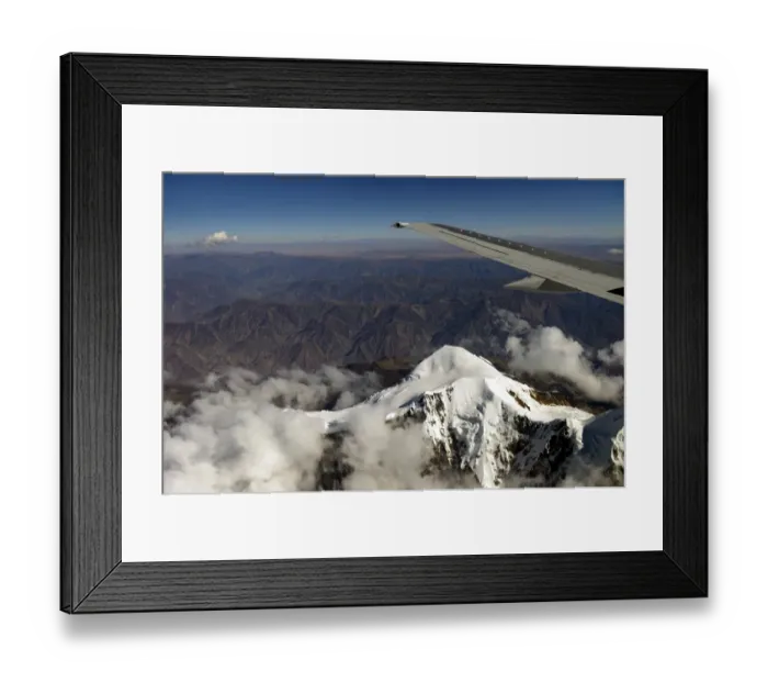 Framed Print : Illimani Glacier, 6, 439 m, view from an aircraft, Departamento La Paz, Bolivia Framed Print : Illimani Glacier, 6, 439 m, view from an aircraft, Departamento La Paz, Bolivia