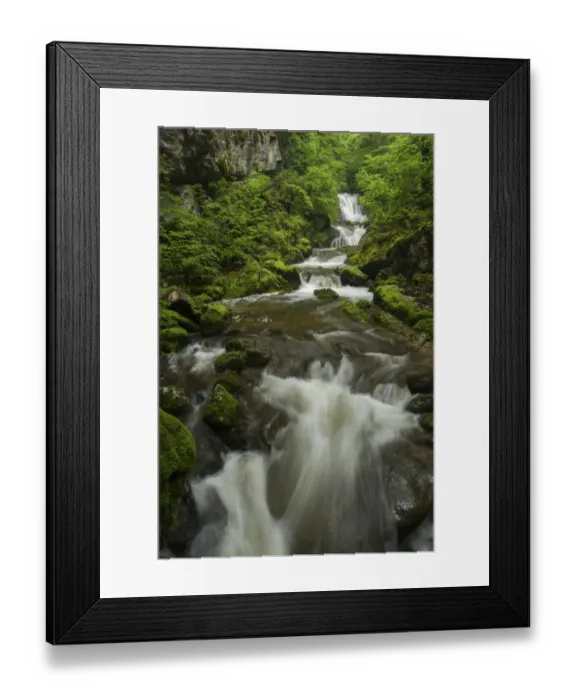 Framed Print : Waterfall in Twannbachschlucht gorge in the Swiss Jura Mountains, Biel, Canton of Solothurn, Switzerland Framed Print : Waterfall in Twannbachschlucht gorge in the Swiss Jura Mountains, Biel, Canton of Solothurn, Switzerland