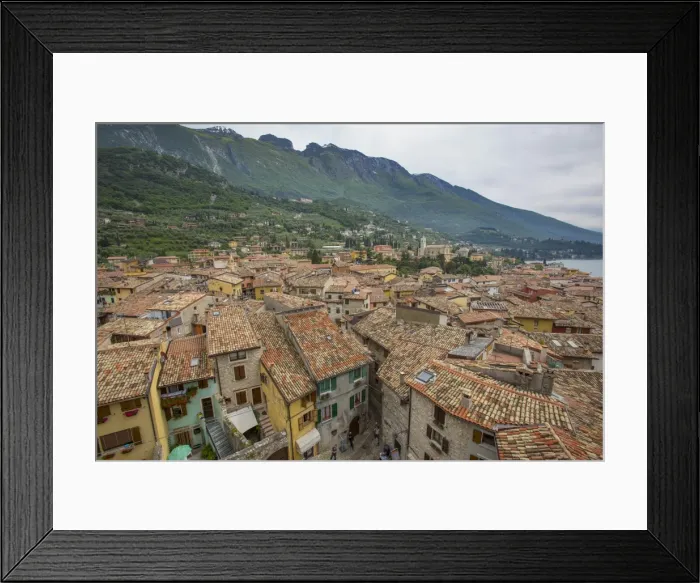 Framed Print : Houses in Malcesine on Lake Garda, Malcesine, Verona province, Italy Framed Print : Houses in Malcesine on Lake Garda, Malcesine, Verona province, Italy