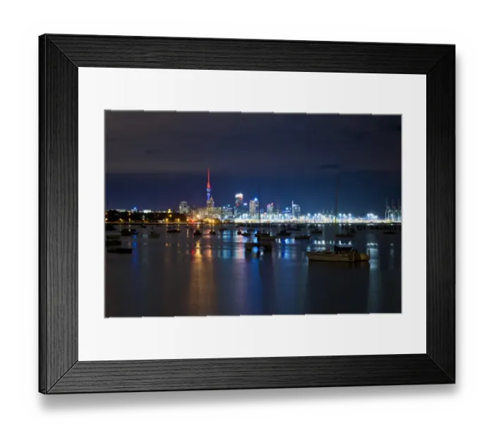 Framed Print : Auckland Central Business District or Auckland Central Business District from Okahu Bay, at night, Okahu Bay, Auckland, Auckland Region, New Zealand Framed Print : Auckland Central Business District or Auckland Central Business District from Okahu Bay, at night, Okahu Bay, Auckland, Auckland Region, New Zealand