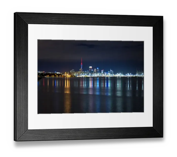 Framed Print : Auckland Central Business District or Auckland Central Business District from Okahu Bay, at night, Okahu Bay, Auckland, Auckland Region, New Zealand Framed Print : Auckland Central Business District or Auckland Central Business District from Okahu Bay, at night, Okahu Bay, Auckland, Auckland Region, New Zealand