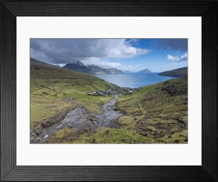 Framed Print : Village of Kvivik, Streymoy, Faroe Islands, Denmark Framed Print : Village of Kvivik, Streymoy, Faroe Islands, Denmark