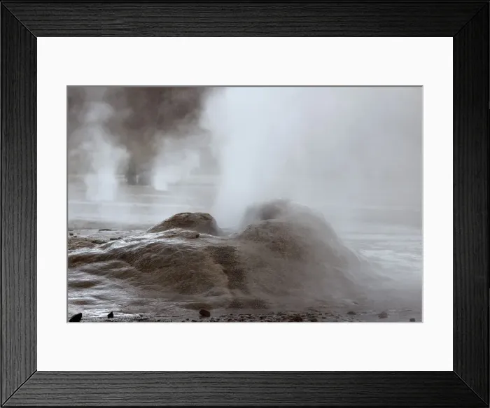 Framed Print : Geyser, vent releasing steam, El Tatio, the highest geyser field in the world, Antofagasta, on the edge of the Atacama Desert, Chile Framed Print : Geyser, vent releasing steam, El Tatio, the highest geyser field in the world, Antofagasta, on the edge of the Atacama Desert, Chile