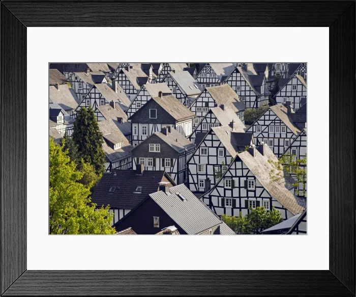 Framed Print : Historic town centre, Alter Flecken with half-timbered houses, Freudenberg, Siegerland region, North Rhine-Westphalia, Germany Framed Print : Historic town centre, Alter Flecken with half-timbered houses, Freudenberg, Siegerland region, North Rhine-Westphalia, Germany