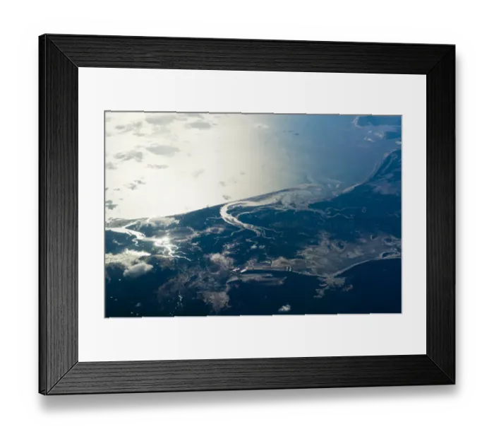 Framed Print : Aerial view, river courses, Indian Ocean, west coast of Madagascar Framed Print : Aerial view, river courses, Indian Ocean, west coast of Madagascar