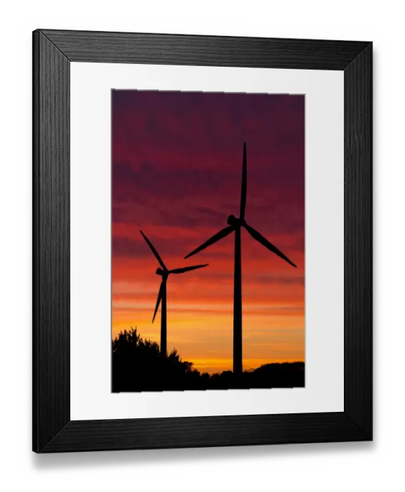 Framed Print : Wind turbines at sunset, Aalborg, Jutland, Denmark Framed Print : Wind turbines at sunset, Aalborg, Jutland, Denmark