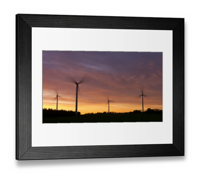 Framed Print : Wind turbines at sunset, Aalborg, Jutland, Denmark Framed Print : Wind turbines at sunset, Aalborg, Jutland, Denmark
