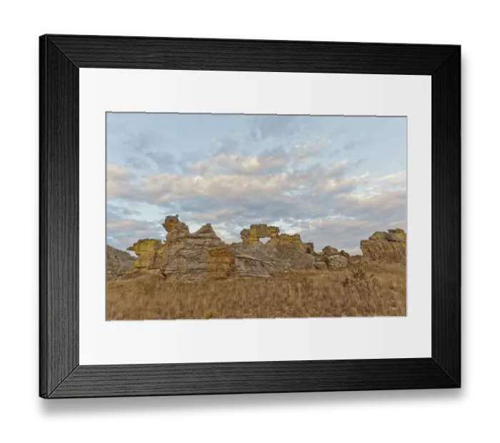Framed Print : Rock formation La Fenetre d Isalo at dusk, Isalo National Park, at Ranohira, Madagascar Framed Print : Rock formation La Fenetre d Isalo at dusk, Isalo National Park, at Ranohira, Madagascar