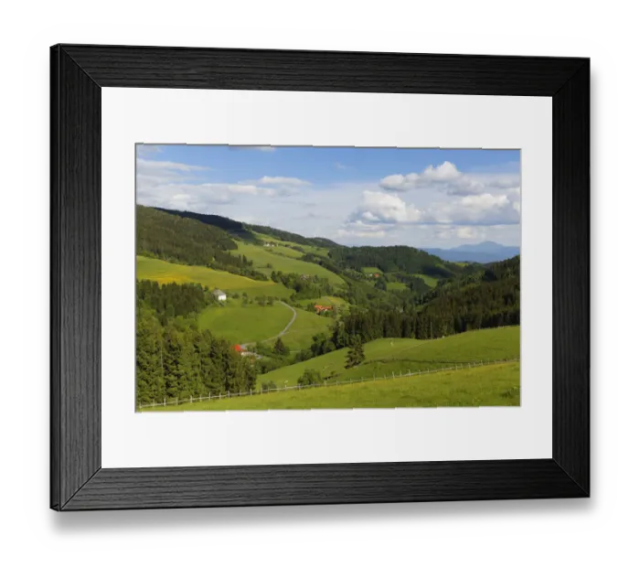 Framed Print : Cultivated landscape, Saualpe alp, Central Eastern Alps, near Diex, Carinthia, Austria Framed Print : Cultivated landscape, Saualpe alp, Central Eastern Alps, near Diex, Carinthia, Austria