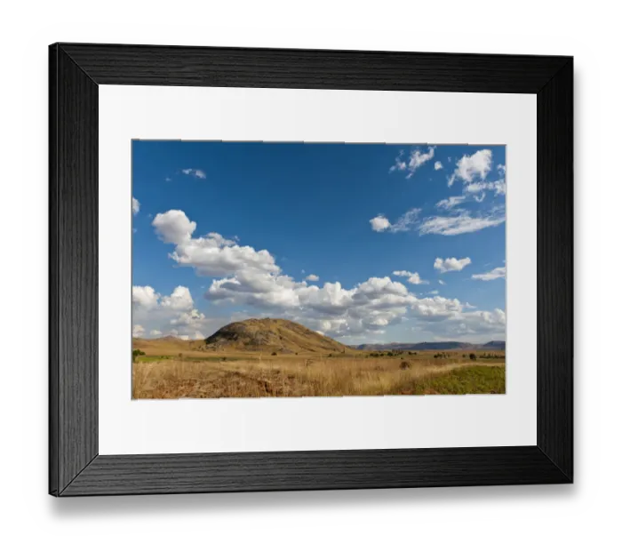 Framed Print : Vast arid landscape, blue sky with clouds, Isalo National Park near Ranohira, Madagascar Framed Print : Vast arid landscape, blue sky with clouds, Isalo National Park near Ranohira, Madagascar