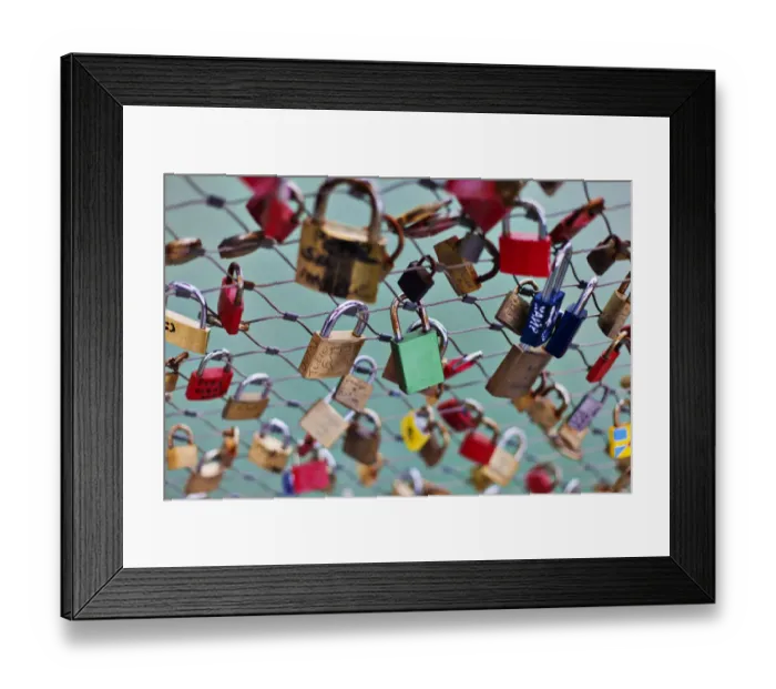 Framed Print : Love locks, Makartsteg bridge, Salzburg, Salzburg State, Austria Framed Print : Love locks, Makartsteg bridge, Salzburg, Salzburg State, Austria