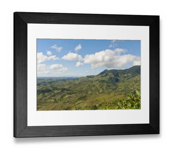 Framed Print : Vast mountainous, largely deforested landscape, near Manakara, Madagascar Framed Print : Vast mountainous, largely deforested landscape, near Manakara, Madagascar