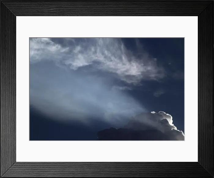 Framed Print : Sun rays through a cloudy sky, Upper Swabia, Baden-Wurttemberg, Germany