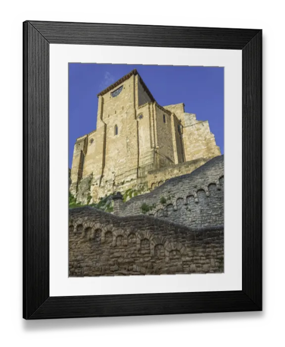 Framed Print : Fortified church of San Pedro de la Rua, 11th century, Estella, Navarre, Spain Framed Print : Fortified church of San Pedro de la Rua, 11th century, Estella, Navarre, Spain