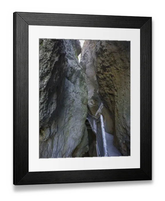Framed Print : Path system through canyon, La Yecla at Arroyo del Cauce, Santo Domingo de Silos, Castile and Leon, Spain