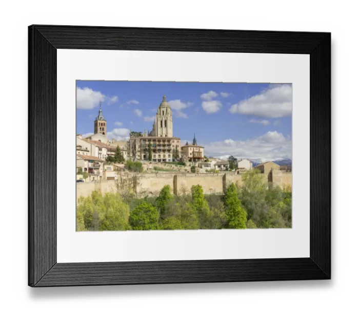 Framed Print : Segovia Cathedral and old town, Segovia, Castile and Leon, Spain