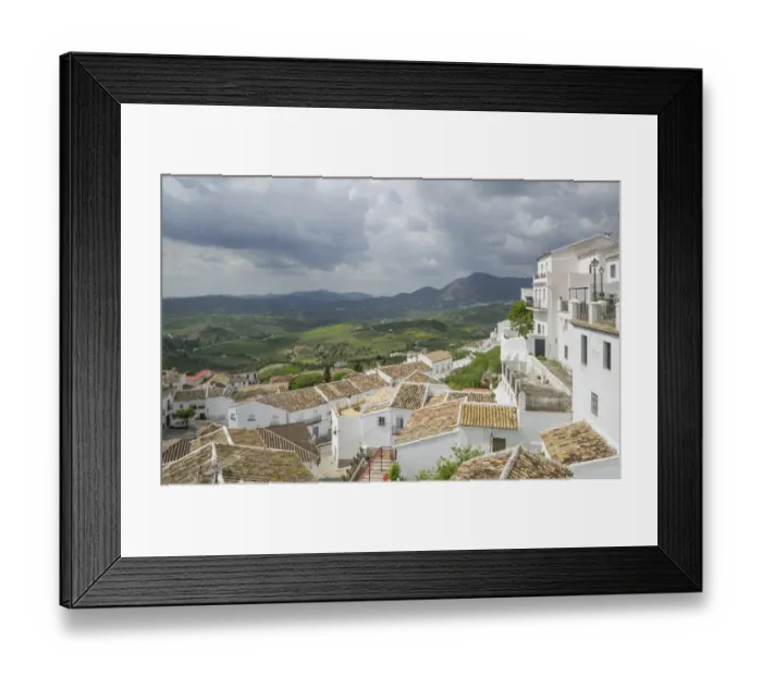 Framed Print : View over the roofs of the old town, Zahara de la Sierra, Andalucia, Spain Framed Print : View over the roofs of the old town, Zahara de la Sierra, Andalucia, Spain