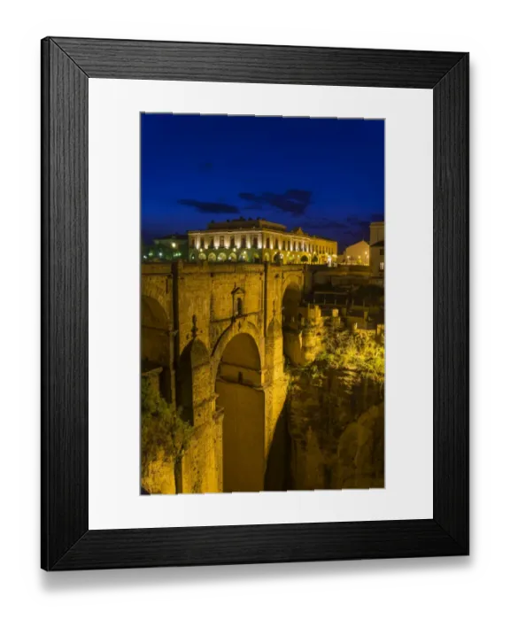Framed Print : El Puente Nuevo bridge at night, Ronda, Malaga province, Andalucia, Spain Framed Print : El Puente Nuevo bridge at night, Ronda, Malaga province, Andalucia, Spain
