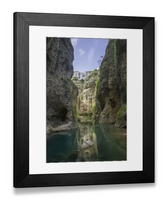 Framed Print : Canyon of the Rio Guadalevin, from the Casa del Rey Moro, Ronda, Malaga province, Andalucia, Spain Framed Print : Canyon of the Rio Guadalevin, from the Casa del Rey Moro, Ronda, Malaga province, Andalucia, Spain