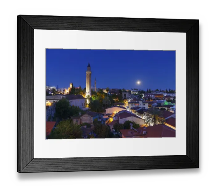 Framed Print : View of the old town with Fluted Minaret, Kaleici, Antalya, Antalya Province, Turkey Framed Print : View of the old town with Fluted Minaret, Kaleici, Antalya, Antalya Province, Turkey