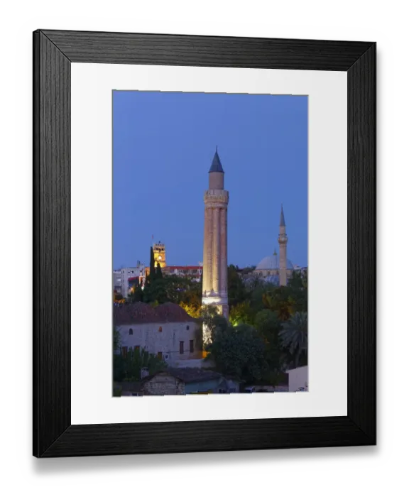 Framed Print : Fluted Minaret, Kaleici, Antalya, Antalya Province, Turkey