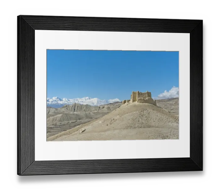 Framed Print : Ruins of the Ketcher Dzong fortress, the Annapurna Range at back, near Lo Manthang, Upper Mustang, Lo, Nepal Framed Print : Ruins of the Ketcher Dzong fortress, the Annapurna Range at back, near Lo Manthang, Upper Mustang, Lo, Nepal
