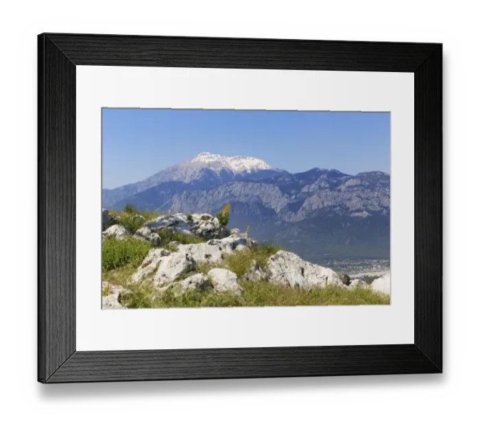 Framed Print : View from Mt. Calistepe on Mt. Tahtali Dagi, Olimpos Beydaglari National Park, Kemer, Lycia, Province of Antalya, Turkey Framed Print : View from Mt. Calistepe on Mt. Tahtali Dagi, Olimpos Beydaglari National Park, Kemer, Lycia, Province of Antalya, Turkey