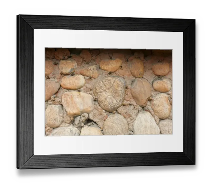 Framed Print : Mani stones with Tibetan inscriptions on wall, Buddhist Mani wall at Ghami, Upper Mustang, Nepal, Asia Framed Print : Mani stones with Tibetan inscriptions on wall, Buddhist Mani wall at Ghami, Upper Mustang, Nepal, Asia