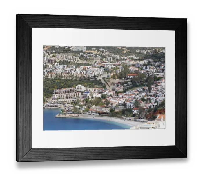 Framed Print : Townscape of Kalkan with beach, Kalkan, Lycia, Province of Antalya, Turkey Framed Print : Townscape of Kalkan with beach, Kalkan, Lycia, Province of Antalya, Turkey