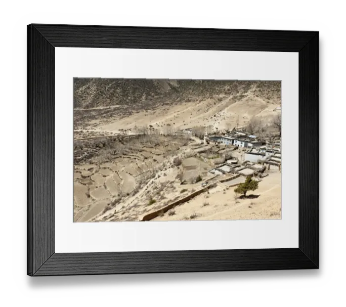 Framed Print : Terraced fields at the village of Samar, Upper Mustang, Lo, Nepal