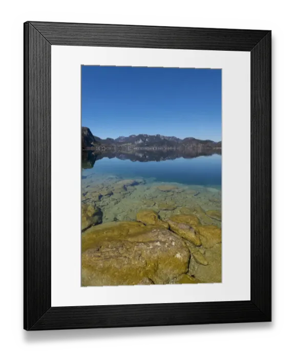 Framed Print : Lake Wolfgang with a reflection of the surrounding mountains, near St. Gilgen, Salzkammergut, Salzburger Land, Oberosterreich, Austria Framed Print : Lake Wolfgang with a reflection of the surrounding mountains, near St. Gilgen, Salzkammergut, Salzburger Land, Oberosterreich, Austria