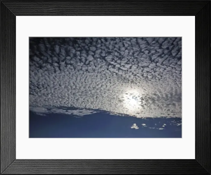 Framed Print : Fluffy clouds or cirrocumulus clouds, with the sun, Bentin, Rognitz, Mecklenburg-Western Pomerania, Germany Framed Print : Fluffy clouds or cirrocumulus clouds, with the sun, Bentin, Rognitz, Mecklenburg-Western Pomerania, Germany
