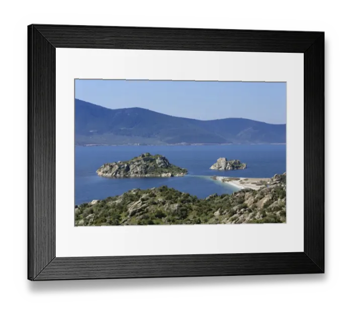 Framed Print : Lake Bafa with Ikizce Island, Twin Islands, Lake Bafa, Mugla Province, Aegean region, Turkey