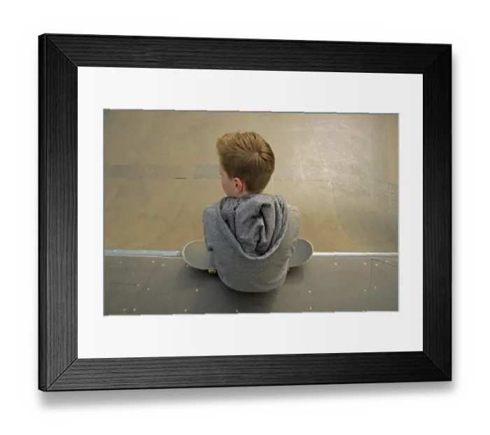 Framed Print : Thirteen-year-old boy with skateboard, Germany Framed Print : Thirteen-year-old boy with skateboard, Germany