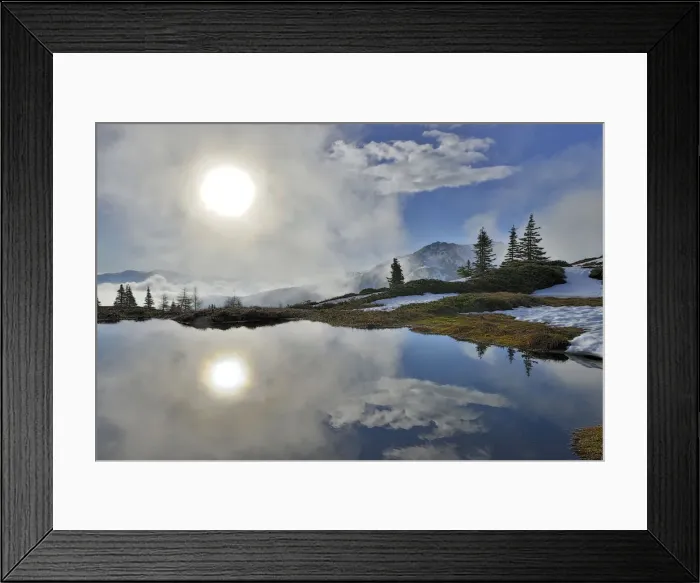 Framed Print : Mountain landscape with snow, Zillertal Valley at the back, Mt Kleiner Gamsstein, Tux Prealps, Tyrol, Austria Framed Print : Mountain landscape with snow, Zillertal Valley at the back, Mt Kleiner Gamsstein, Tux Prealps, Tyrol, Austria