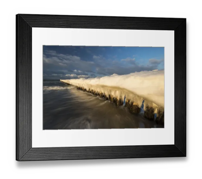 Framed Print : Breakwaters or groynes covered with snow and icicles, Baltic Sea, Zingst, Fischland-Darss-Zingst, Mecklenburg-Western Pomerania, Germany Framed Print : Breakwaters or groynes covered with snow and icicles, Baltic Sea, Zingst, Fischland-Darss-Zingst, Mecklenburg-Western Pomerania, Germany