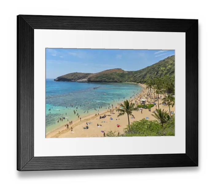 Framed Print : Beach, Hanauma Bay, Oahu, Hawaii, United States Framed Print : Beach, Hanauma Bay, Oahu, Hawaii, United States