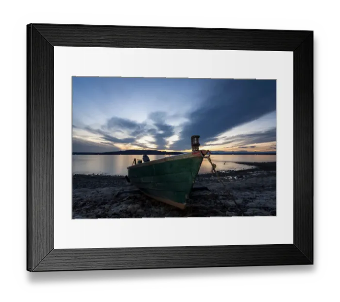 Framed Print : Fishing boat at dusk, Reichenau Island, Lake Constance, Baden-Wurttemberg, Germany Framed Print : Fishing boat at dusk, Reichenau Island, Lake Constance, Baden-Wurttemberg, Germany