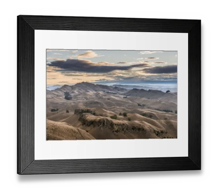 Framed Print : Te Mata Peak, parched landscape, evening mood, near Hastings, Hawkes Bay, North Island, New Zealand Framed Print : Te Mata Peak, parched landscape, evening mood, near Hastings, Hawkes Bay, North Island, New Zealand